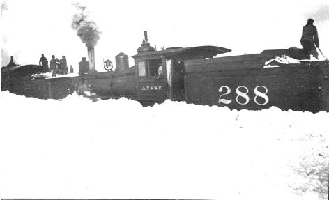 Picture of train stuck in the snow